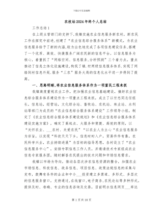 农技站2024年终个人总结