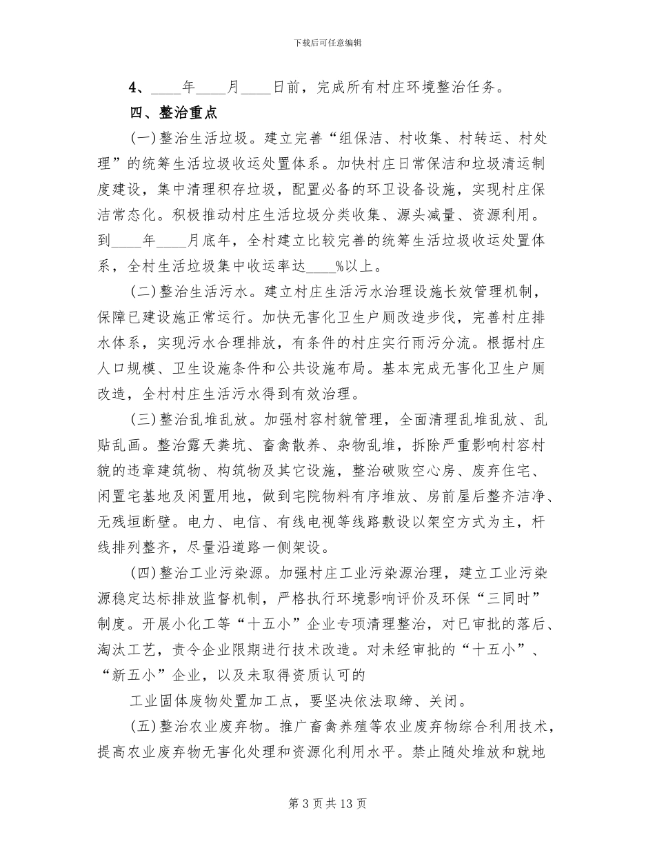 农村环境综合整治建设方案范文_第3页