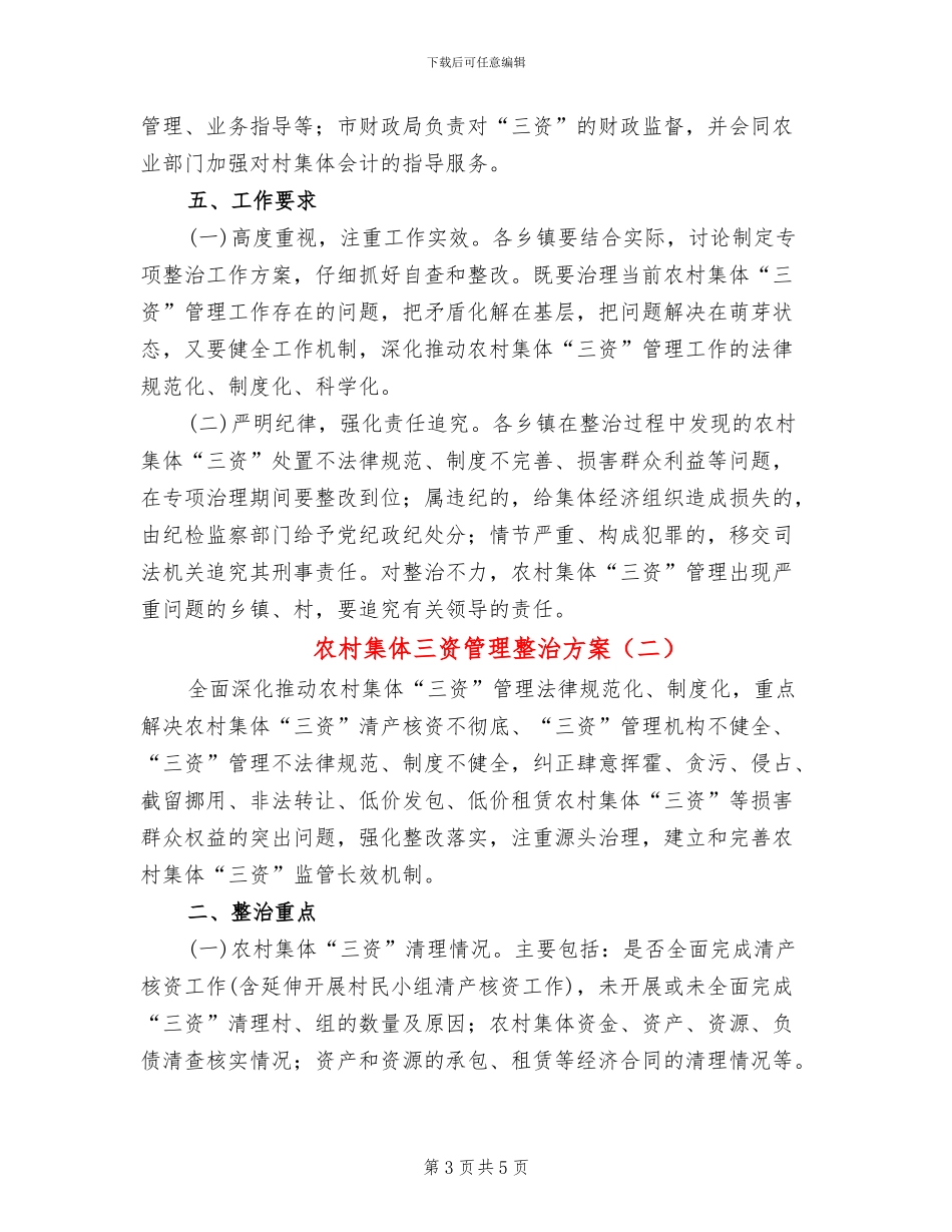 农村集体三资管理整治方案_第3页