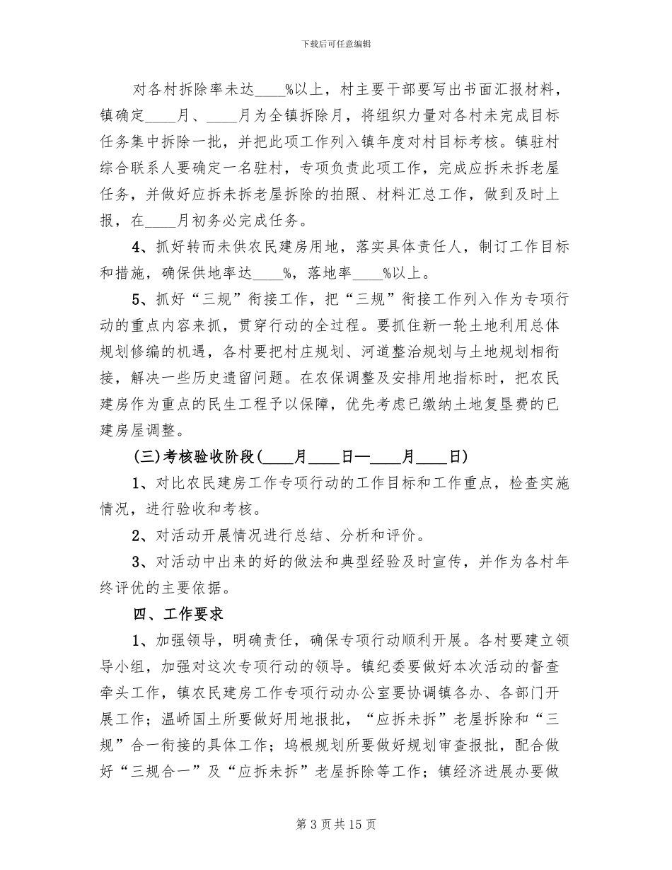 农民建房专项行动方案范文(4篇)_第3页