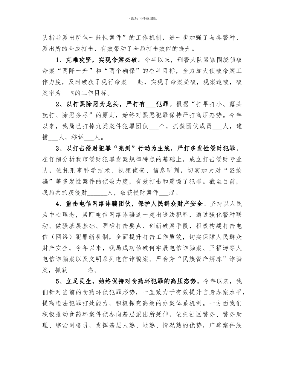 刑警大队2024年度上半年工作总结_第2页