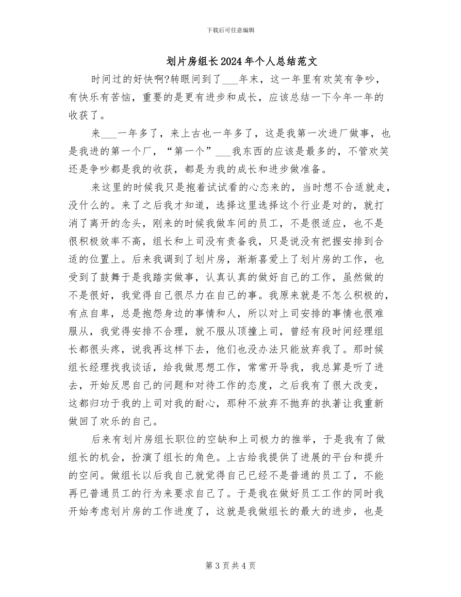 划片房组长2024年个人总结_第3页