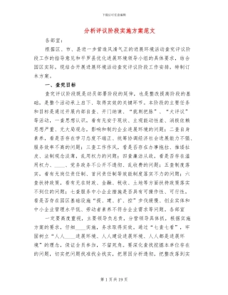 分析评议阶段实施方案范文