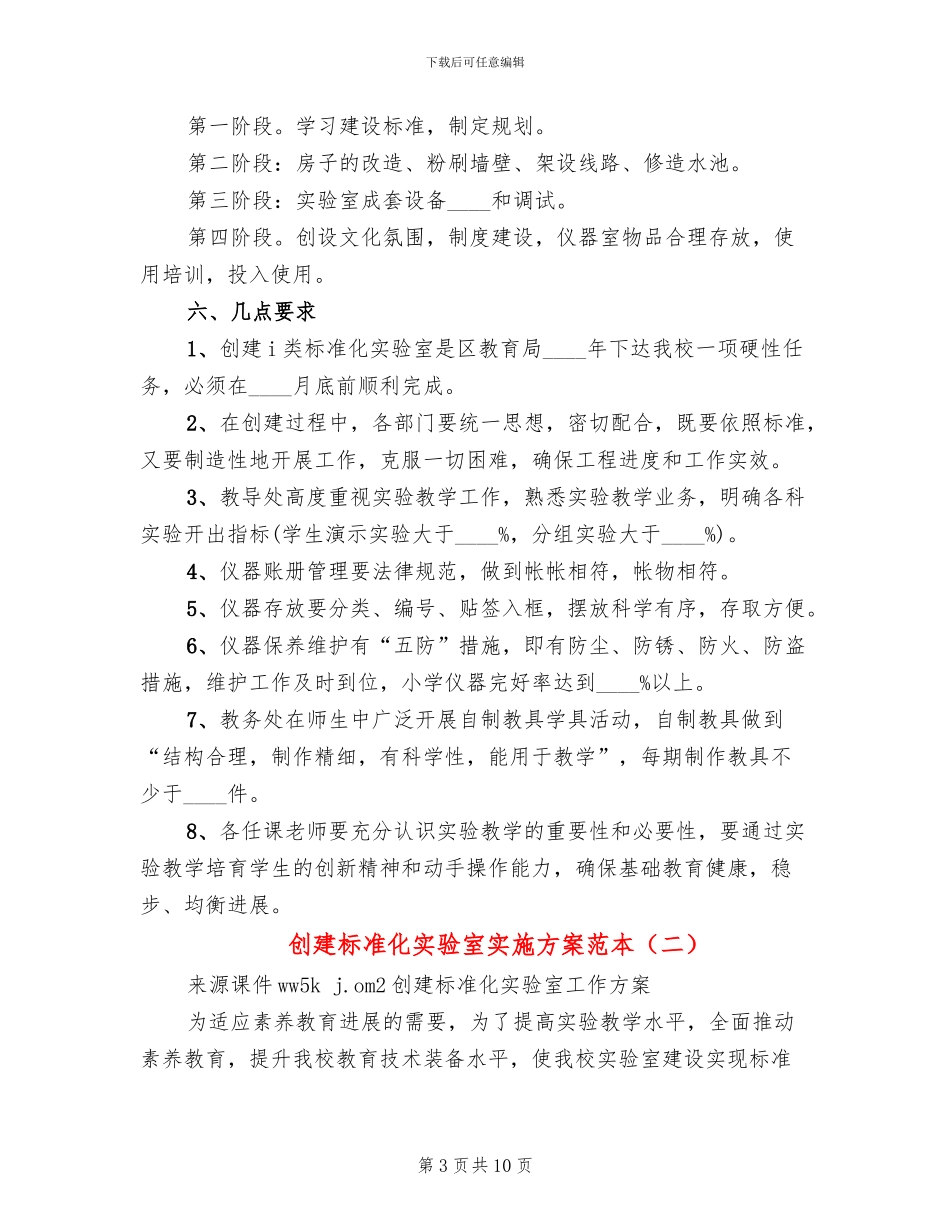 创建标准化实验室实施方案范本_第3页