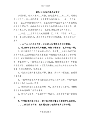 副队长2024年度总结范文