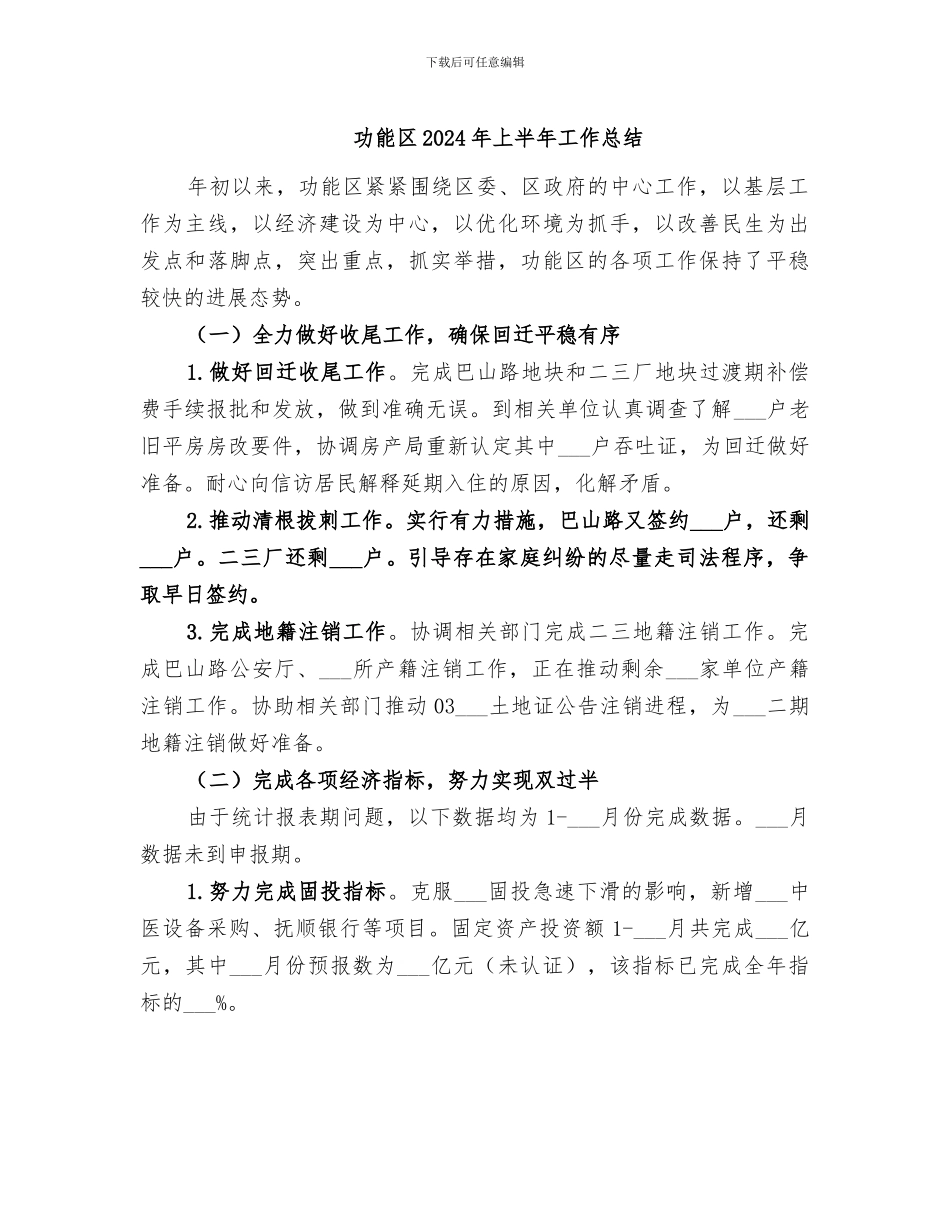 功能区2024年上半年工作总结_第1页
