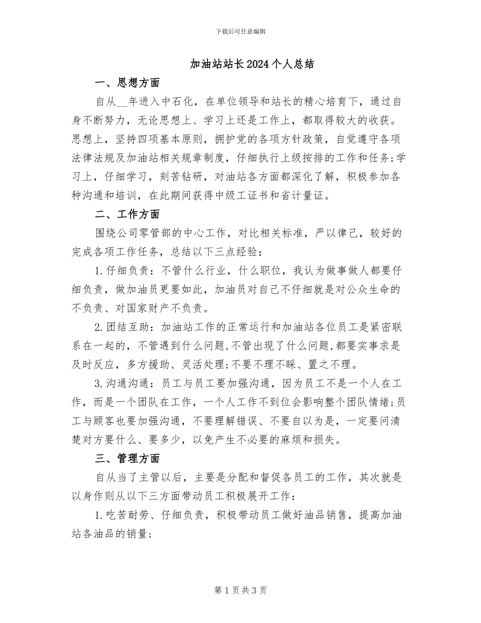 加油站站长2024个人总结_第1页