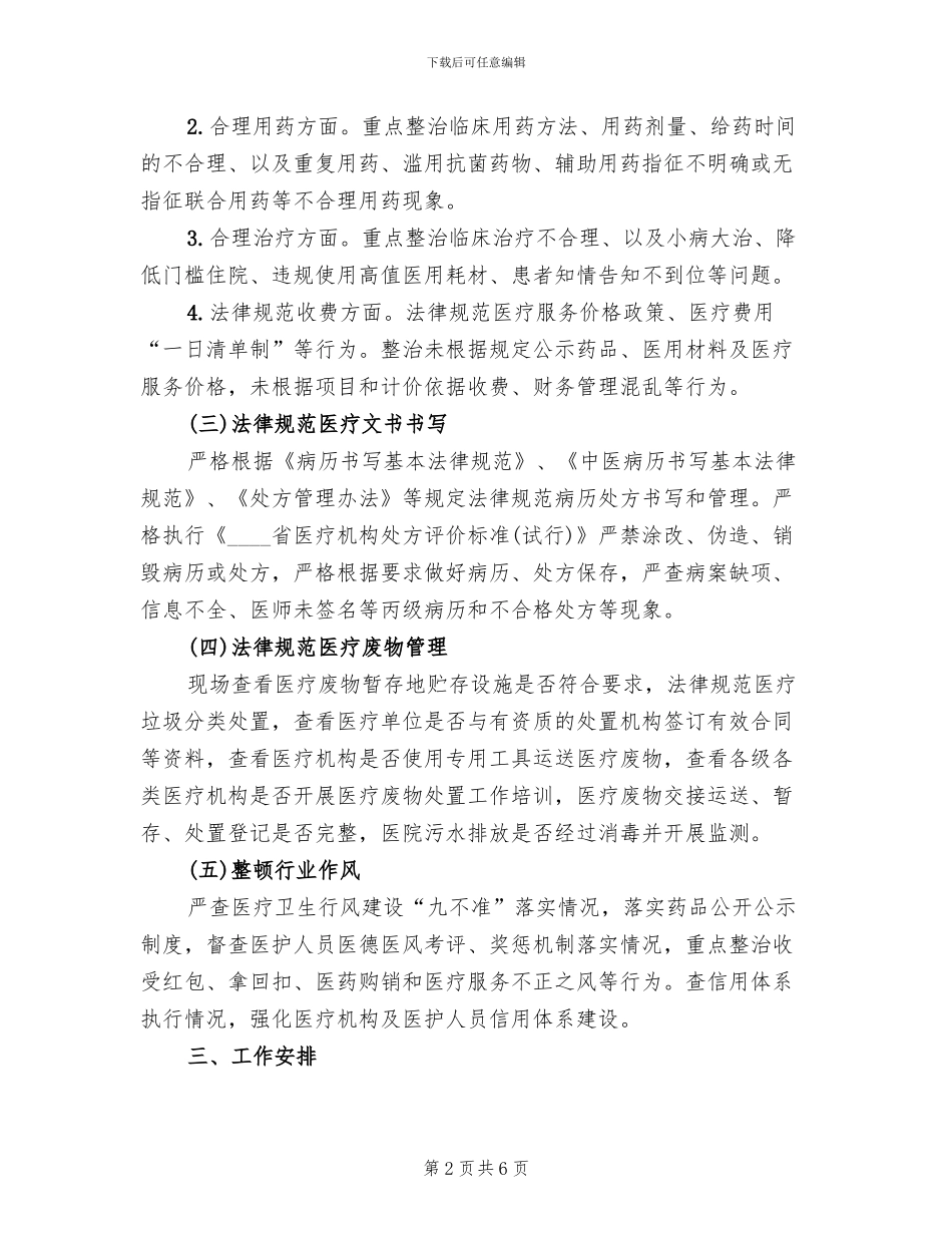 医疗行风专项整治工作方案_第2页