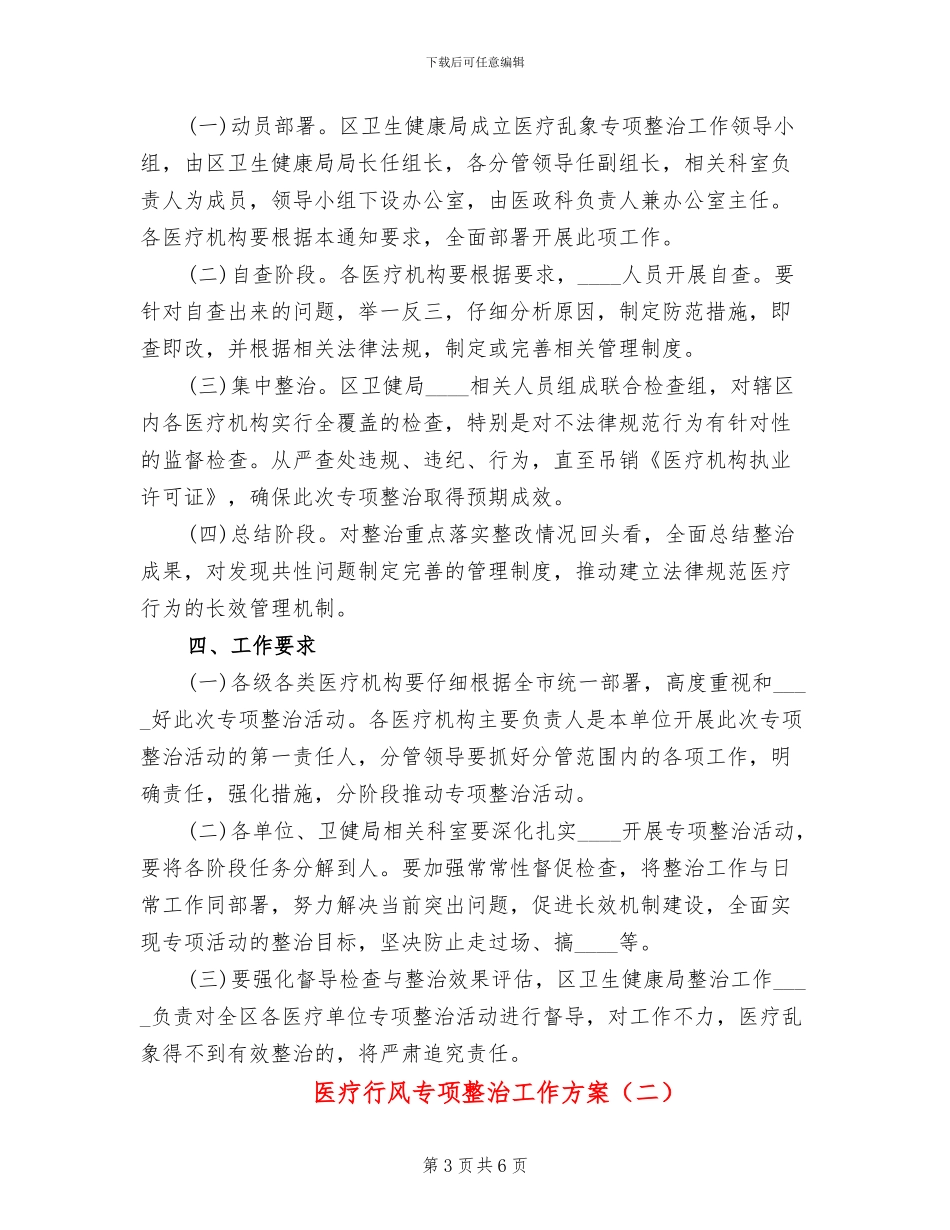 医疗行风专项整治工作方案_第3页