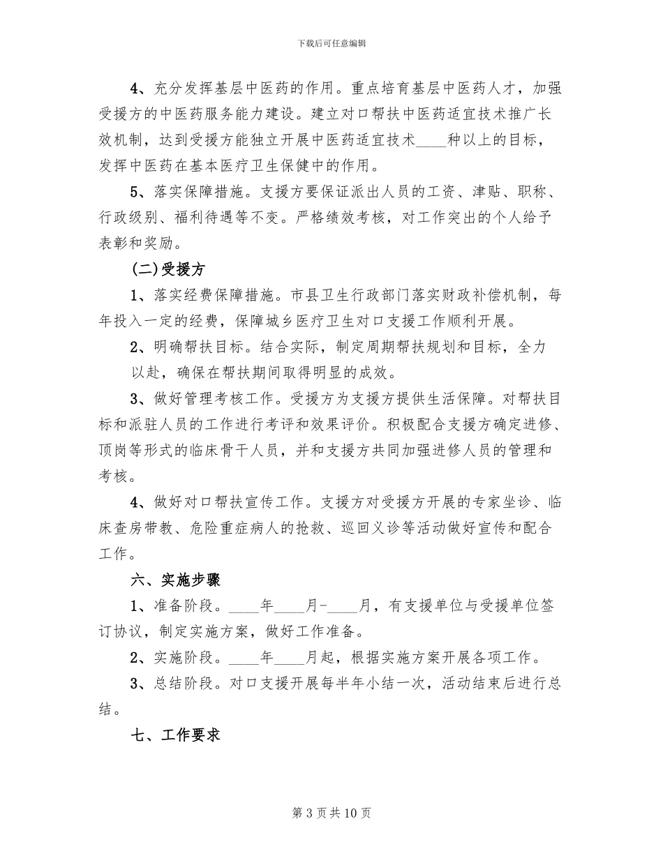 医院关于医疗对口帮扶乡卫生院实施方案范文_第3页