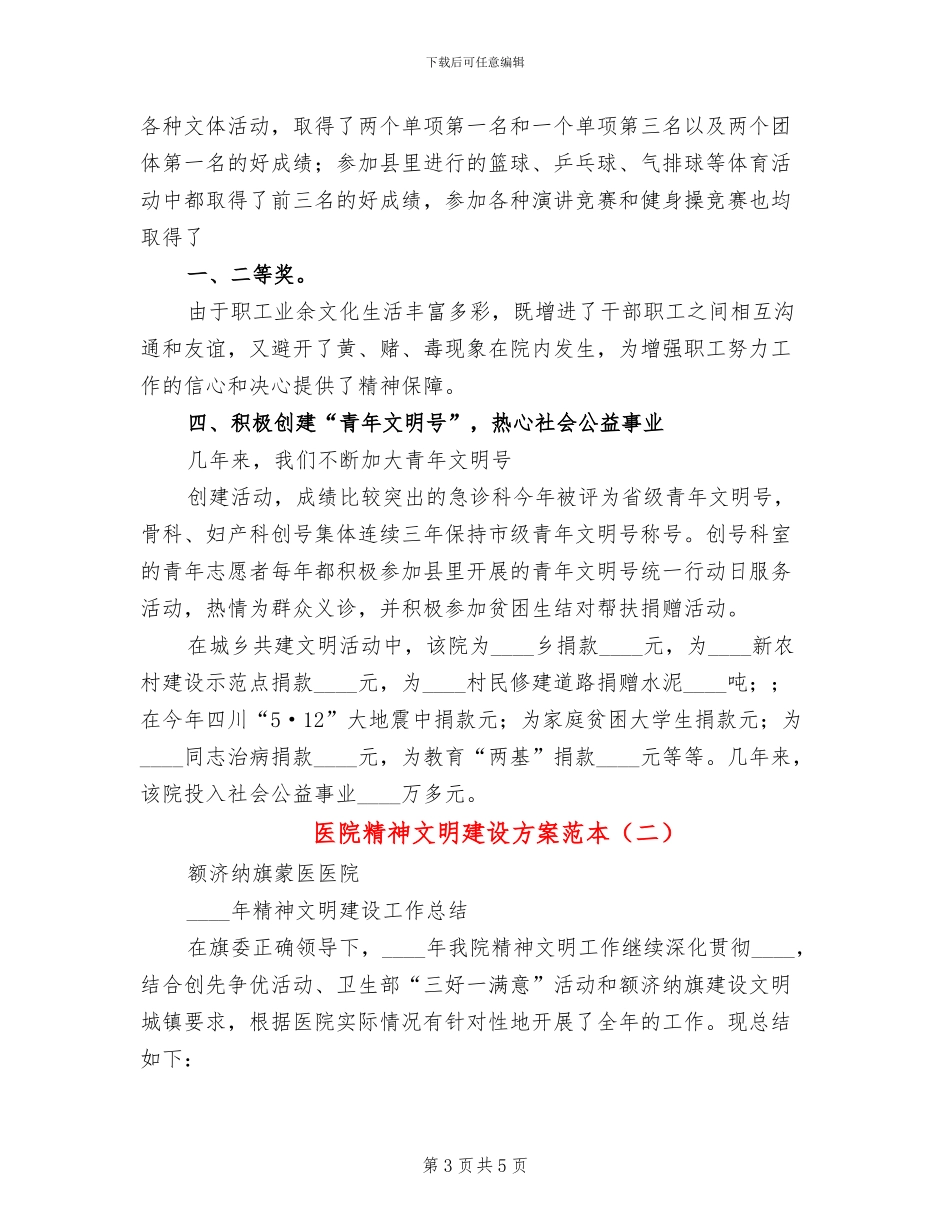 医院精神文明建设方案范本_第3页