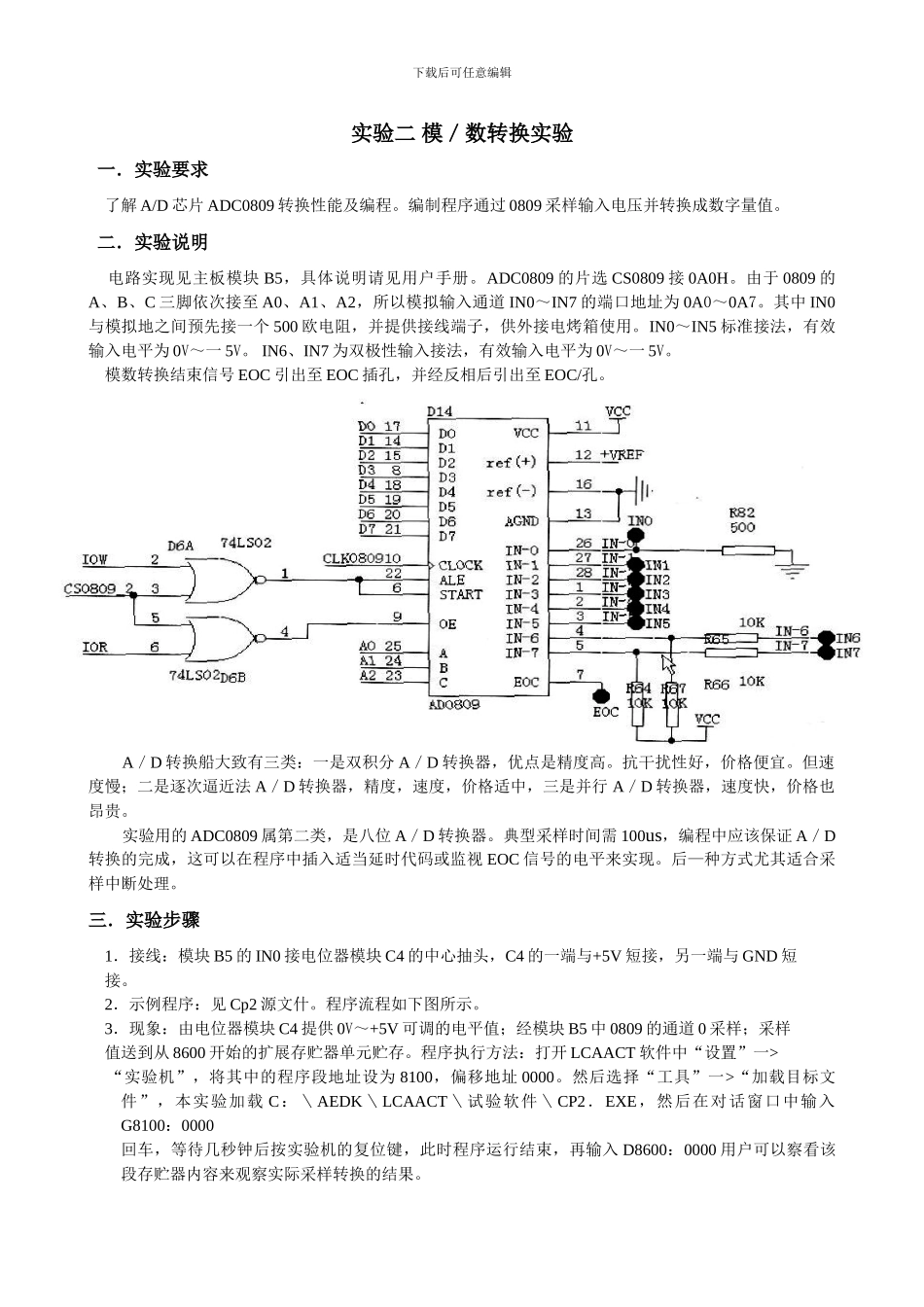 南昌大学计算机控制实验报告数／模转换实验_第3页