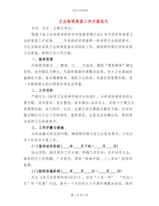 卫生街道复查工作方案范文
