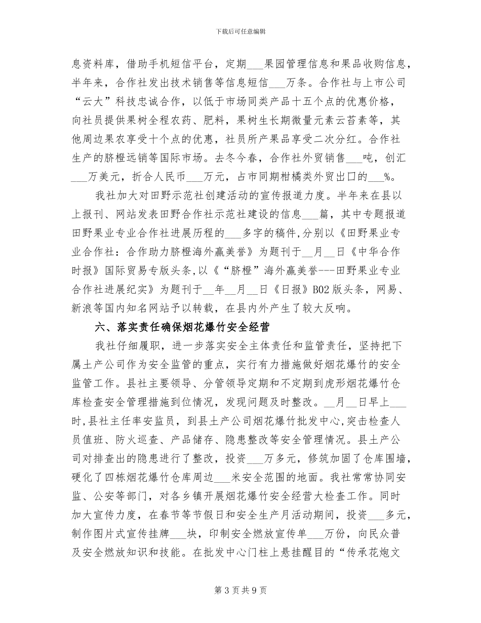 县供销社2024年上年工作总结_第3页