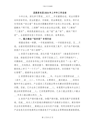 县脱贫攻坚2024年上半年工作总结