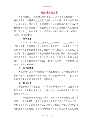 双结对实施方案