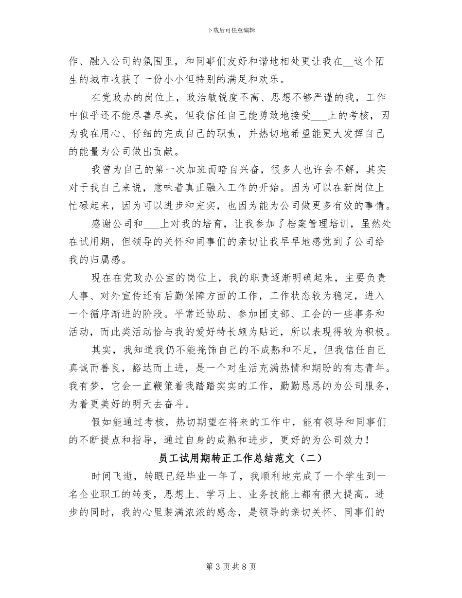 员工试用期工作总结2024年_第3页