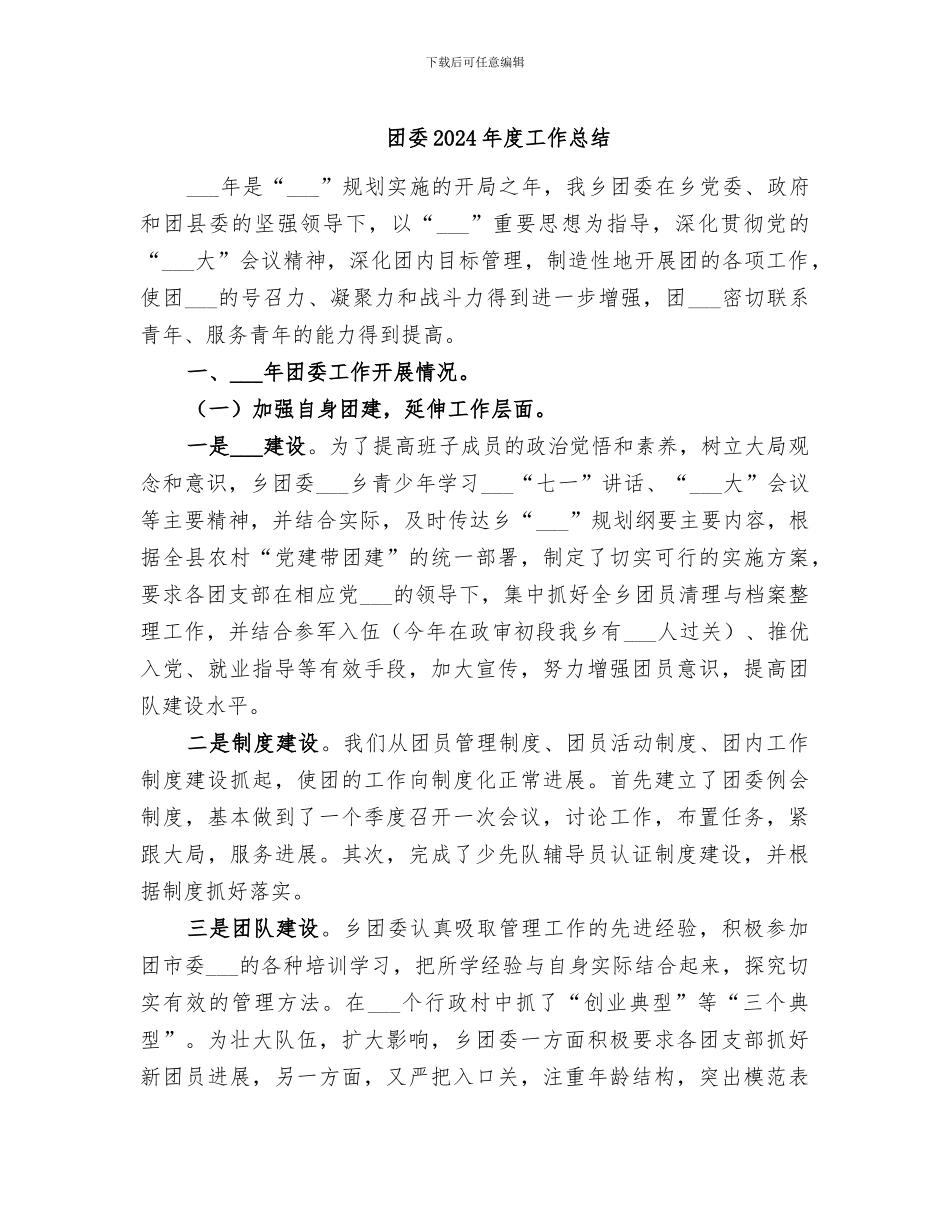团委2024年度工作总结_第1页