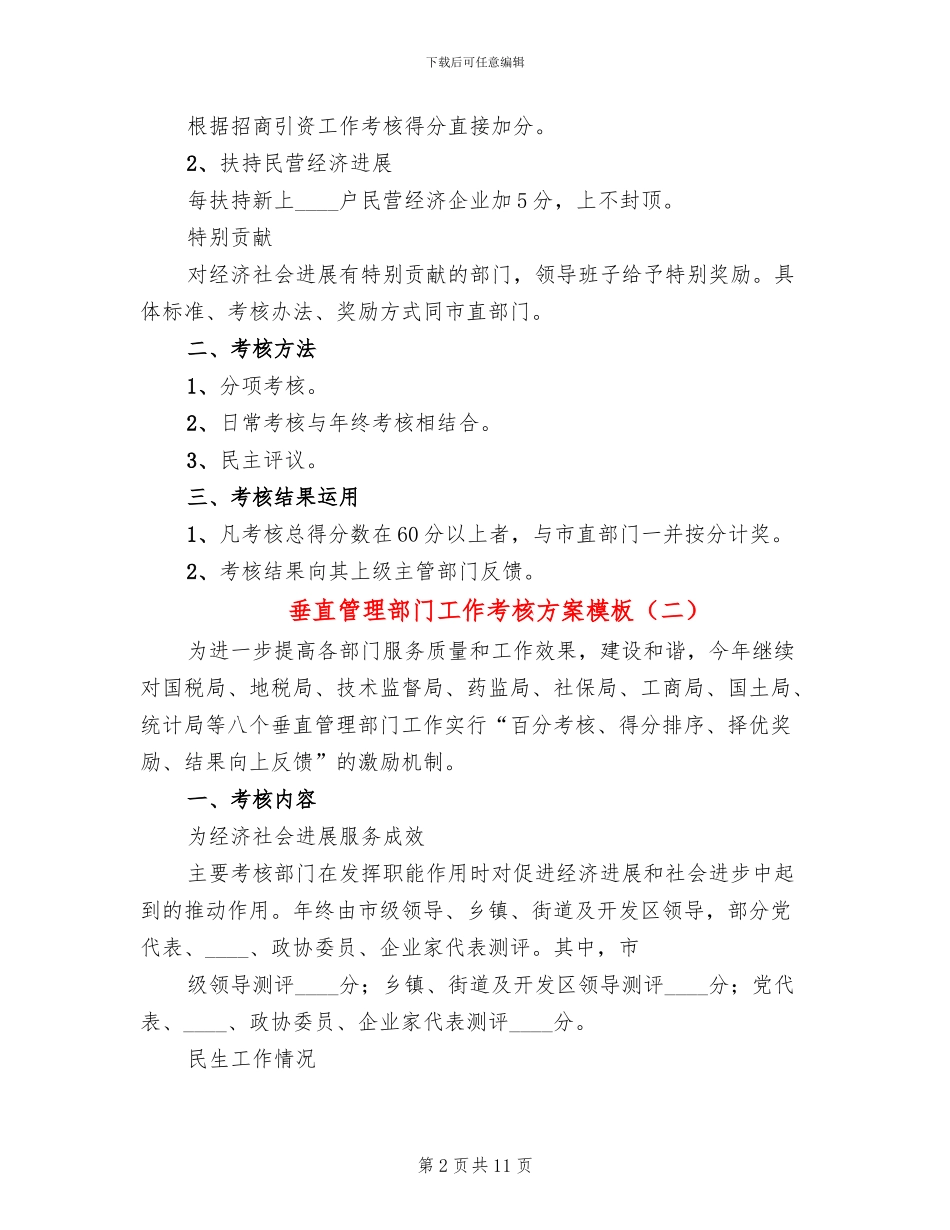 垂直管理部门工作考核方案模板_第2页