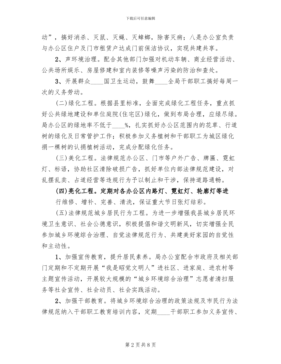 城乡环境综合治理实施方案范本(2篇)_第2页