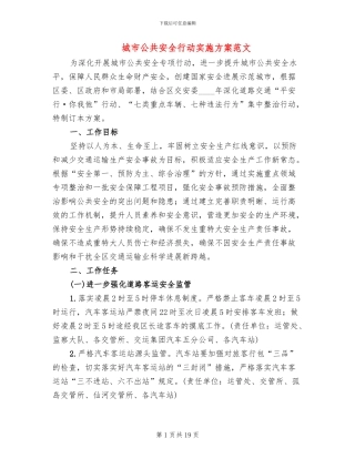 城市公共安全行动实施方案范文