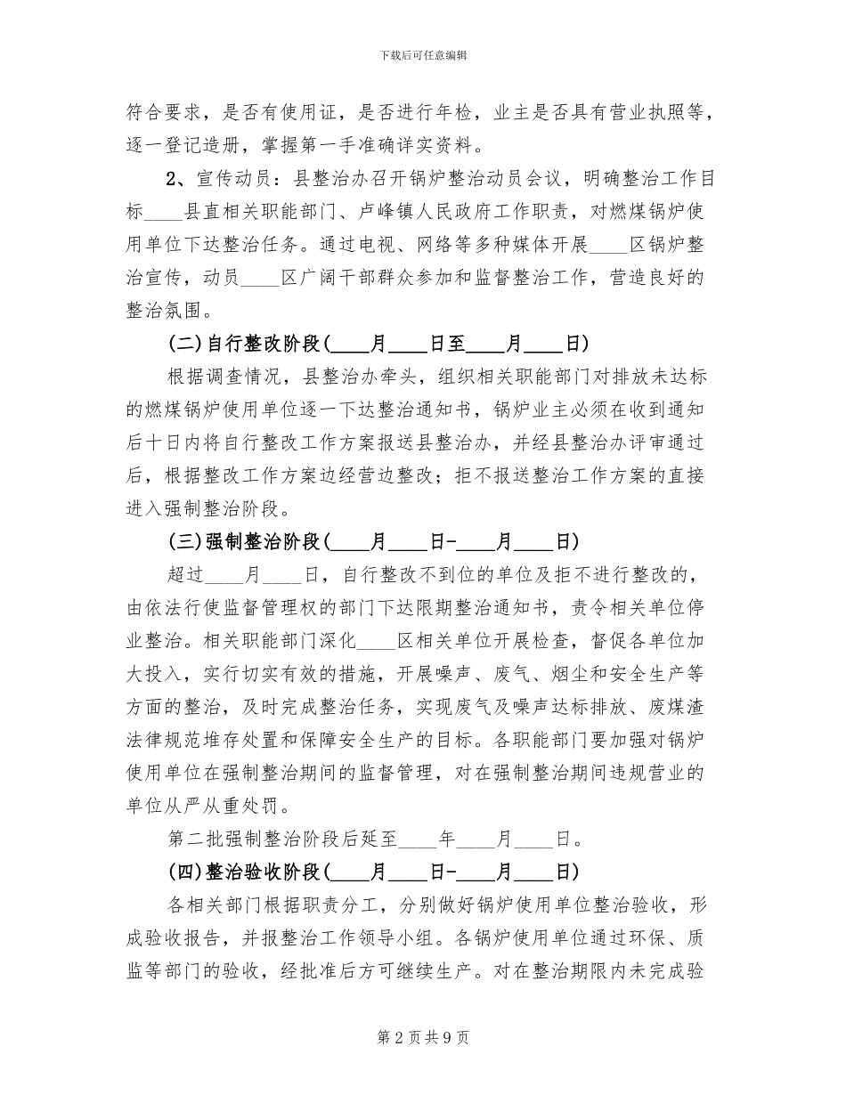 城市锅炉整改方案范文_第2页