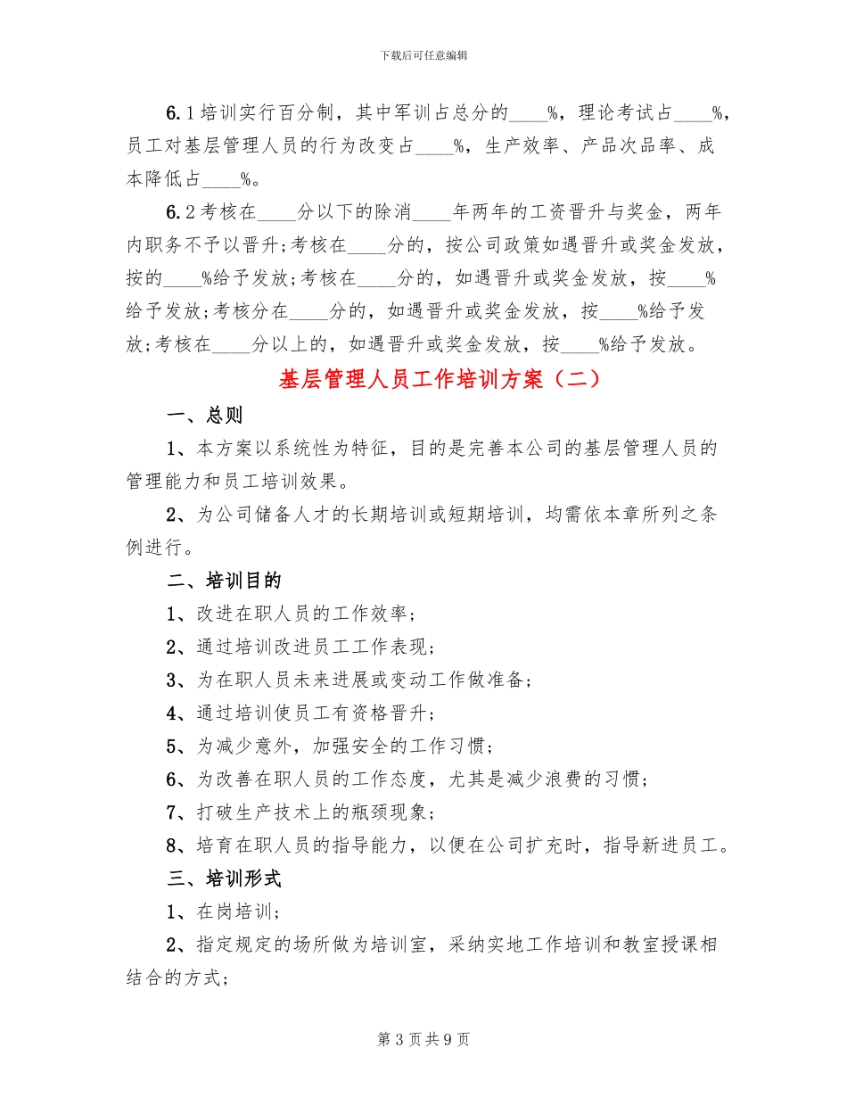 基层管理人员工作培训方案_第3页