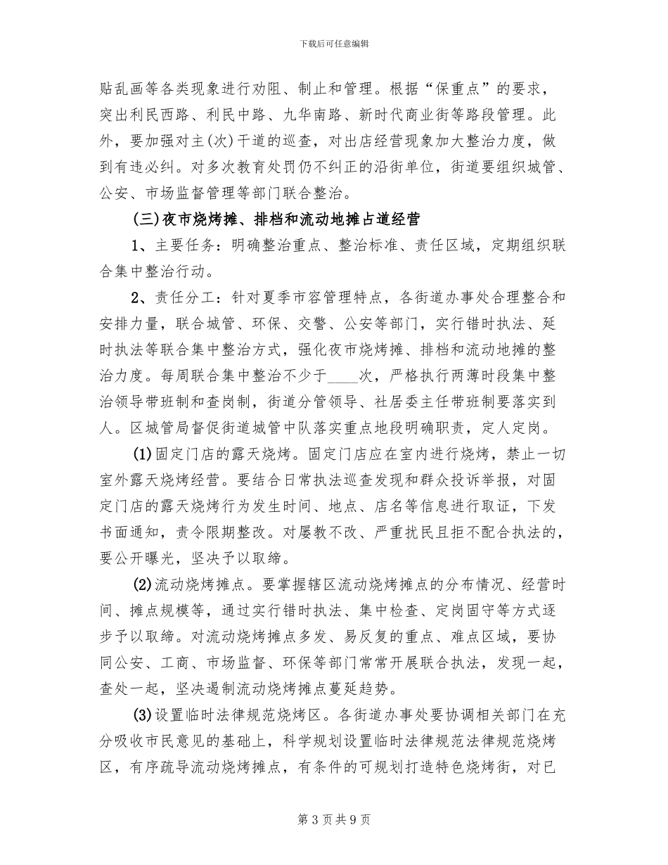 夏季占道经营整治工作方案_第3页