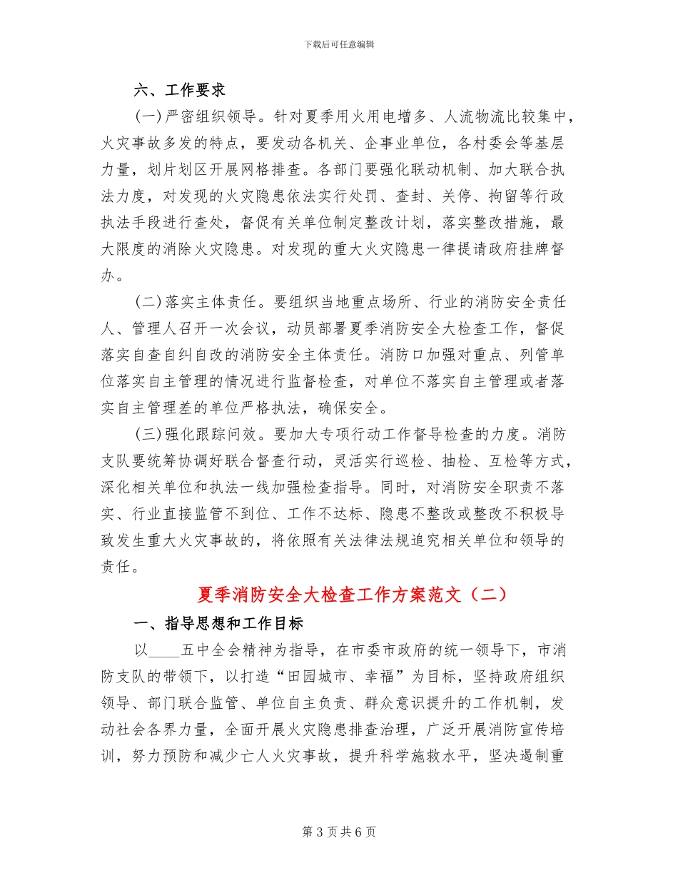 夏季消防安全大检查工作方案范文_第3页