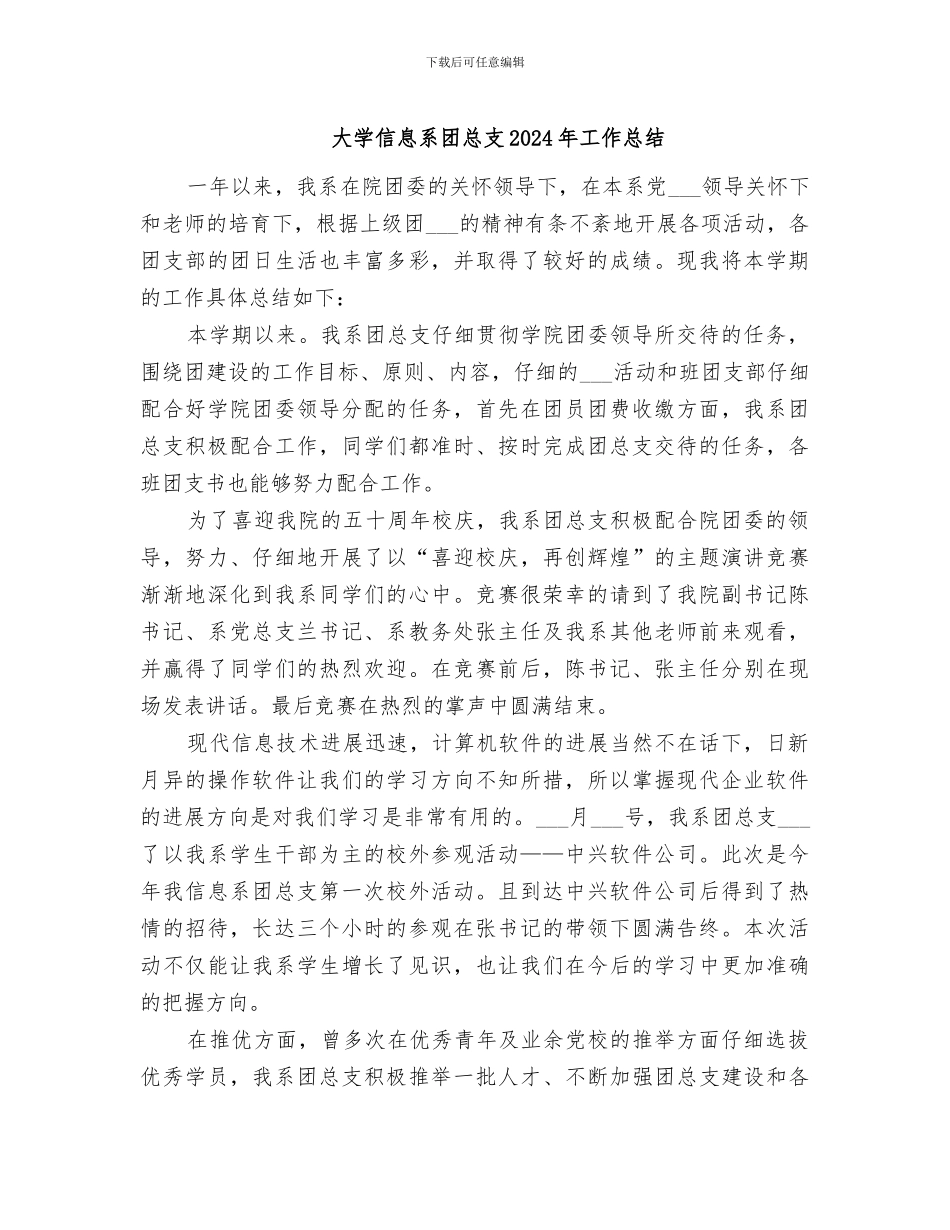 大学信息系团总支2024年工作总结_第1页