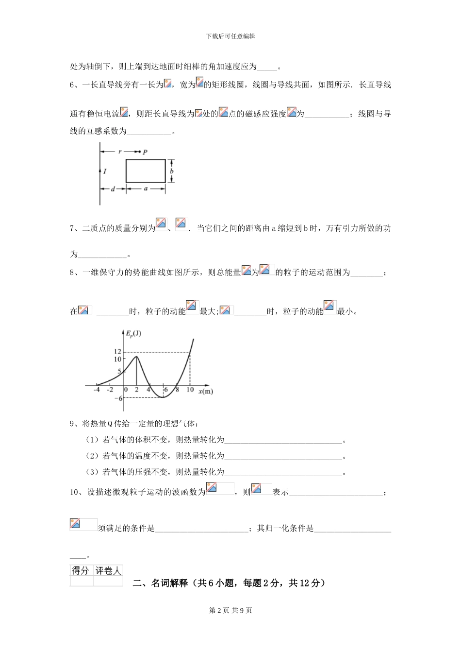 大学大气科学专业《大学物理》模拟考试试卷B卷-附解析_第2页