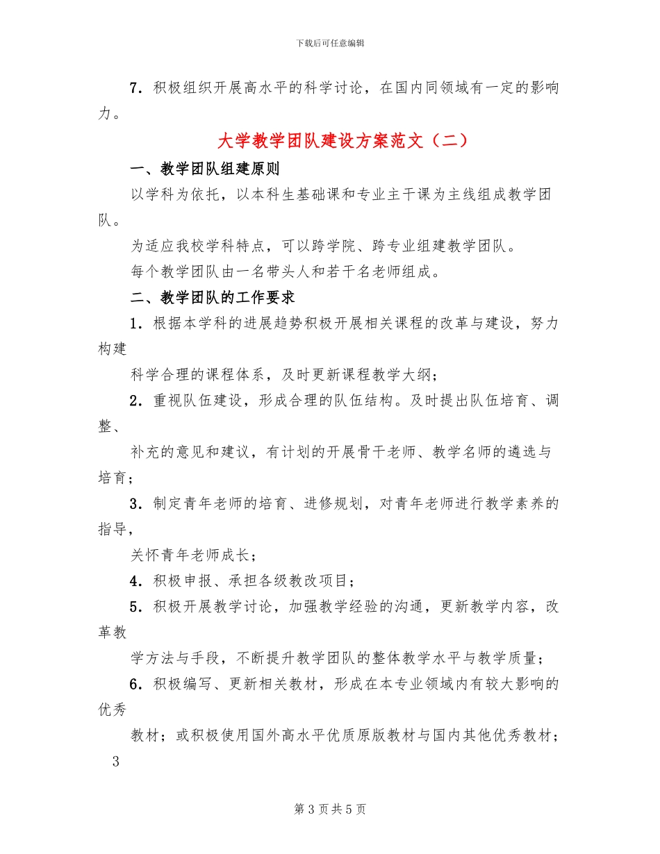 大学教学团队建设方案范文_第3页
