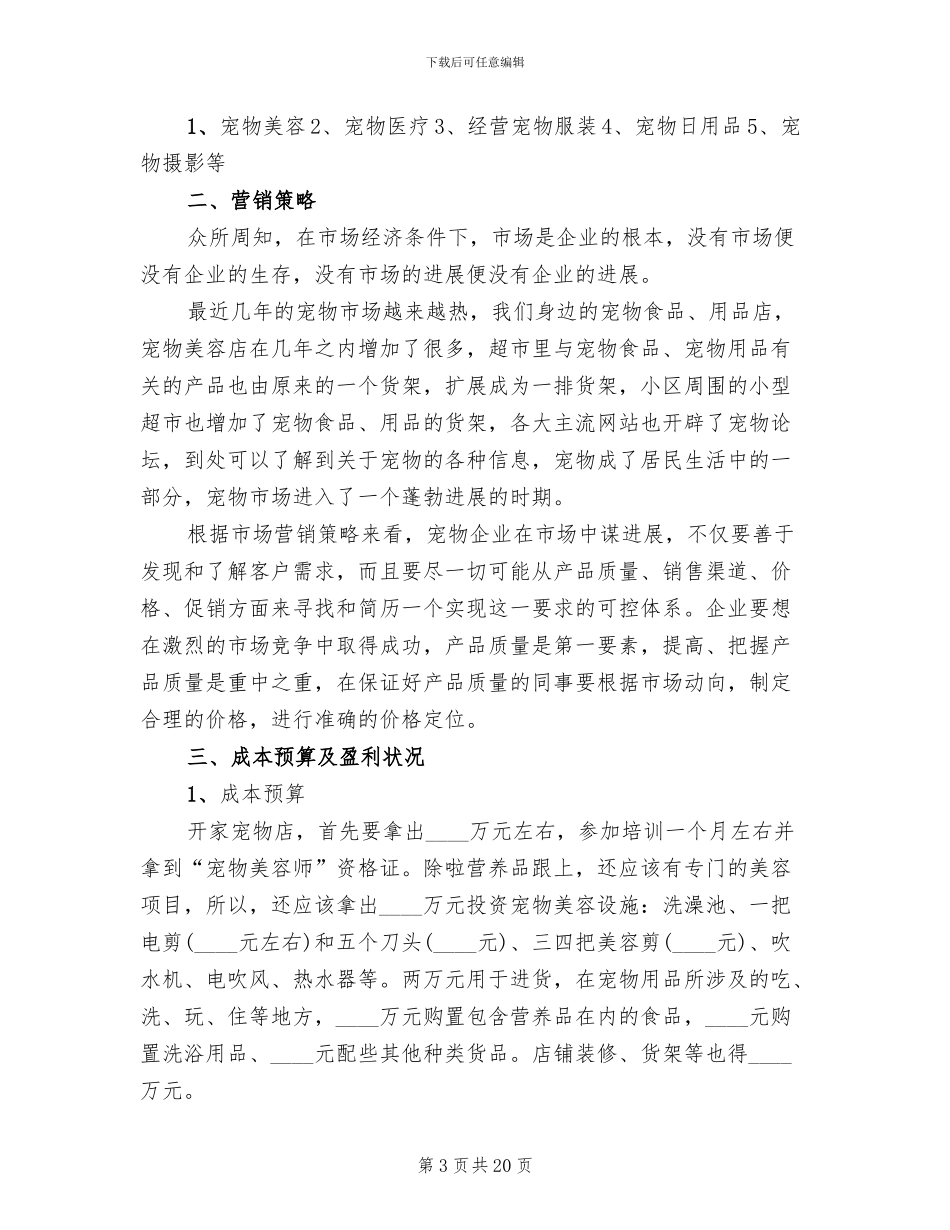 大学生创业项目策划方案范本_第3页