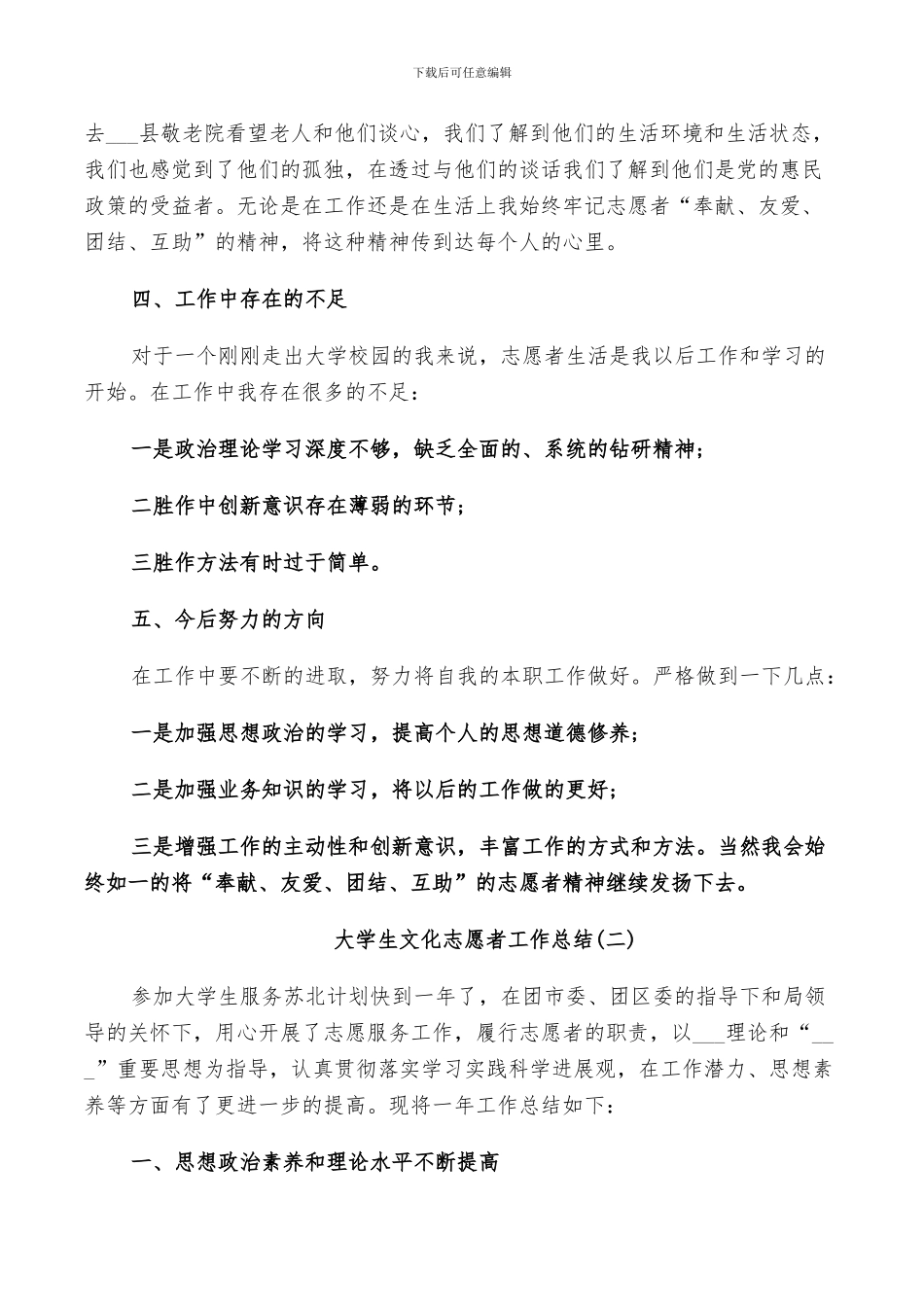 大学生文化志愿者工作总结2024五篇_第3页