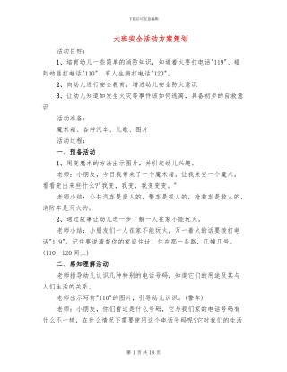 大班安全活动方案策划