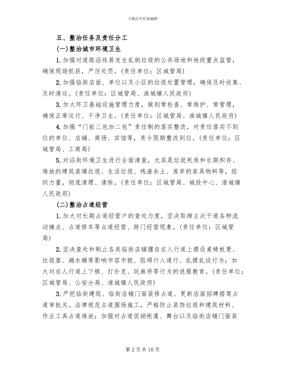 大道沿线环境秩序整治方案范文_第2页