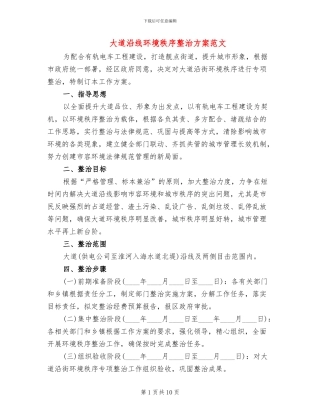 大道沿线环境秩序整治方案范文