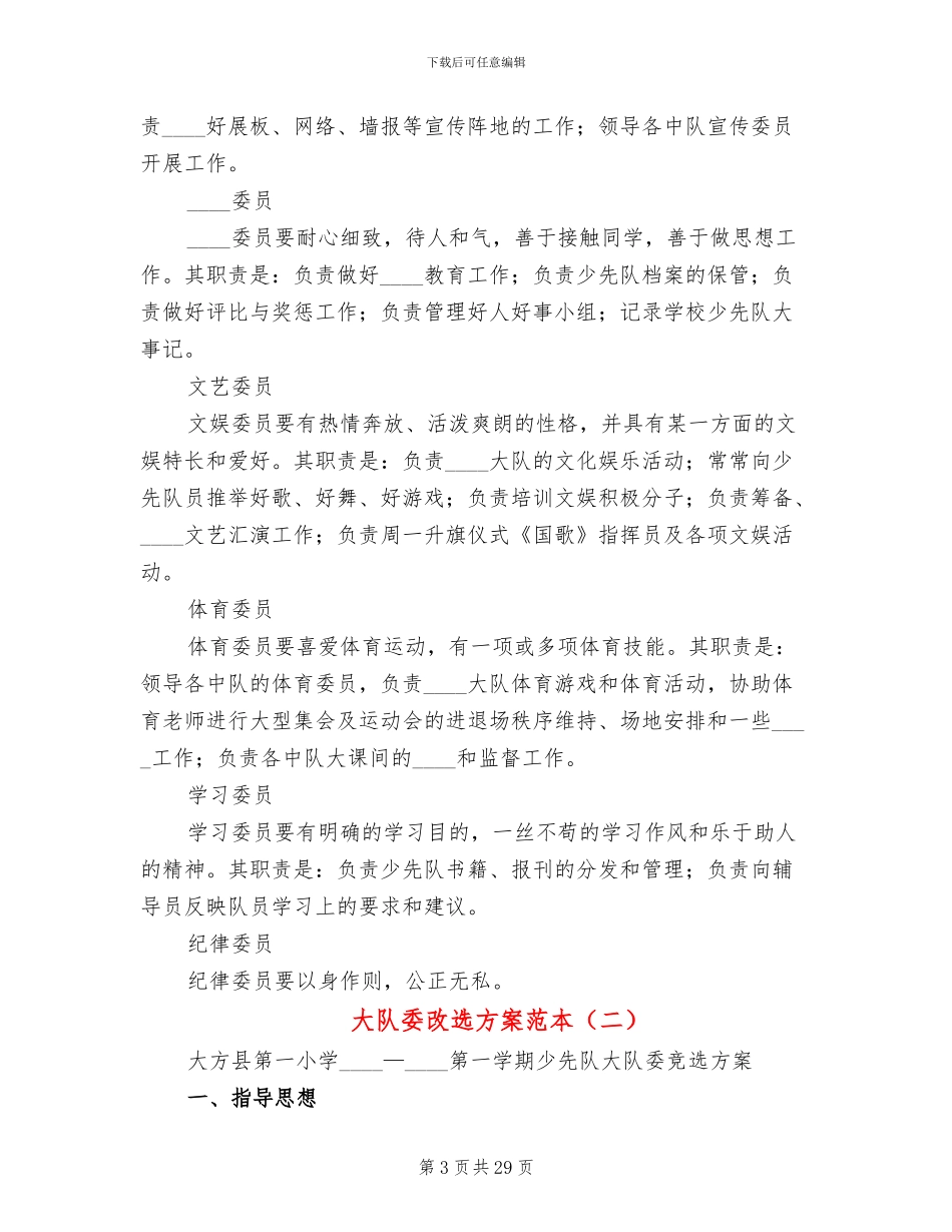 大队委改选方案范本(12篇)_第3页