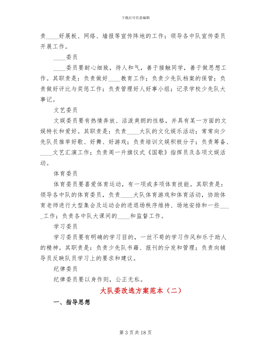 大队委改选方案范本(7篇)_第3页