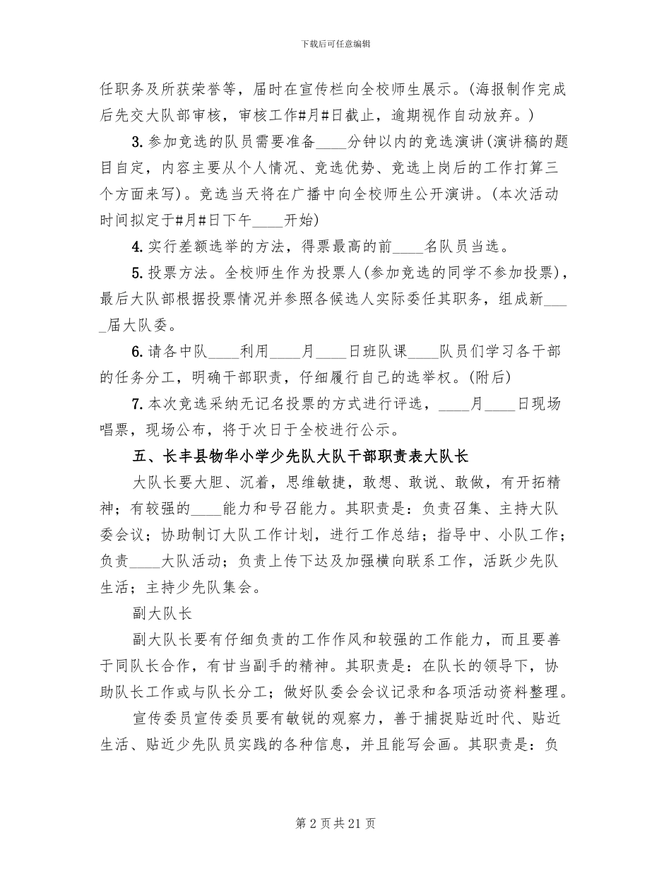 大队委改选方案范本(8篇)_第2页