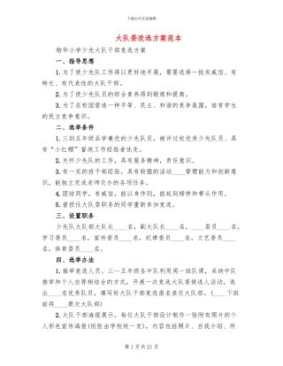 大队委改选方案范本(8篇)