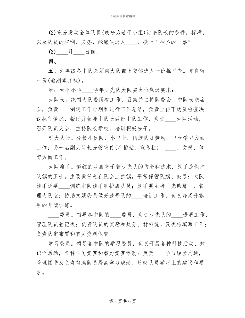 大队委选举方案(2篇)_第3页