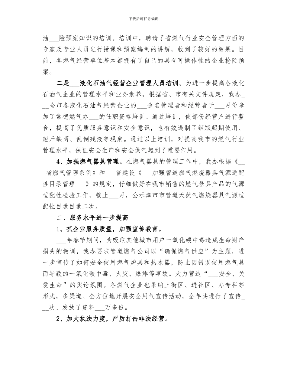 天然气管理办公室2024年工作总结_第2页