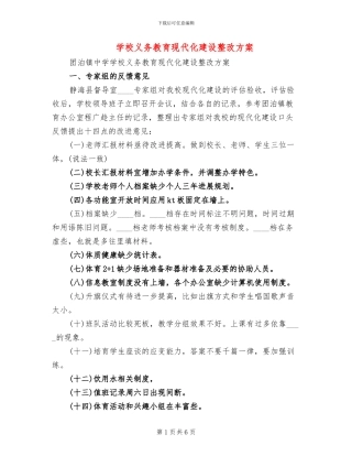 学校义务教育现代化建设整改方案