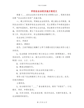 学校依法治校实施方案范文(4篇)