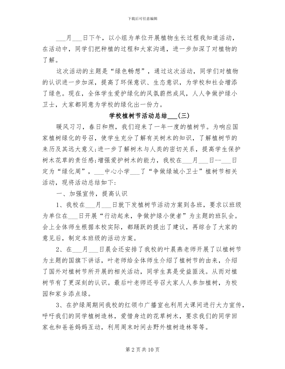 学校植树节活动总结2024年_第2页