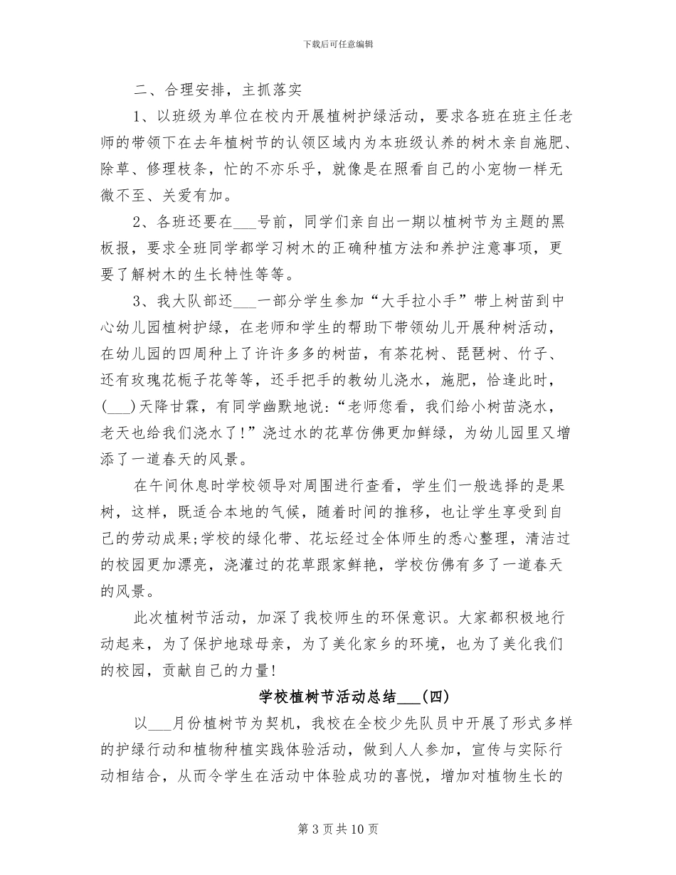 学校植树节活动总结2024年_第3页
