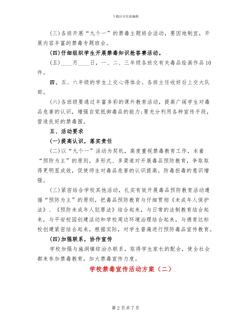 学校禁毒宣传活动方案_第2页