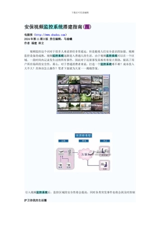 安保视频监控系统搭建指南