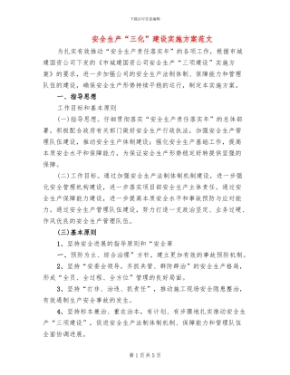 安全生产“三化”建设实施方案范文(2篇)